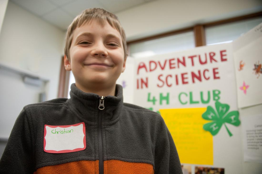Young boy in 4-H - Science Club
