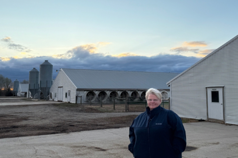 Georgia Cartanza on her commercial poultry farm