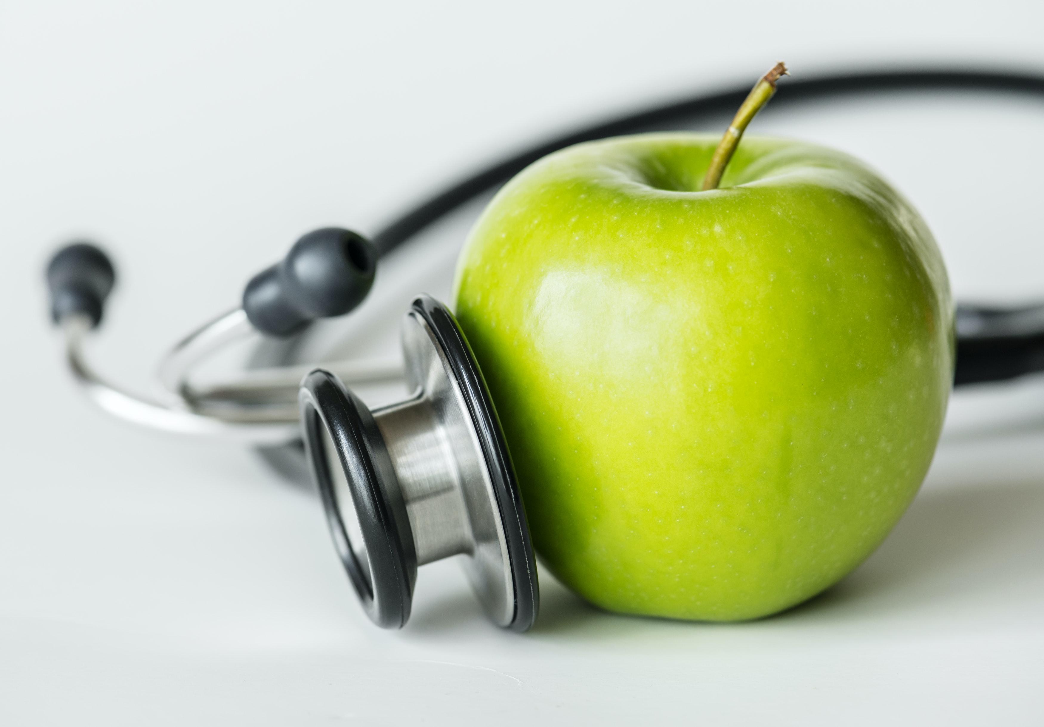 Stethoscope and apple