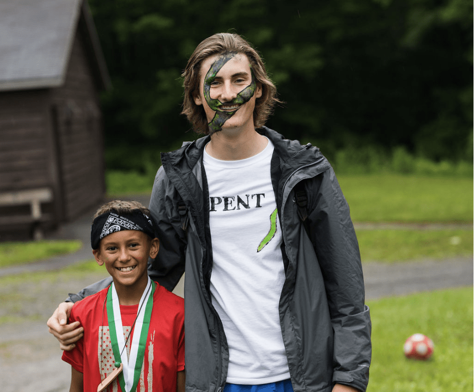 Two young boys posing for camera at Western Maryland Environmental Education and Camping Center