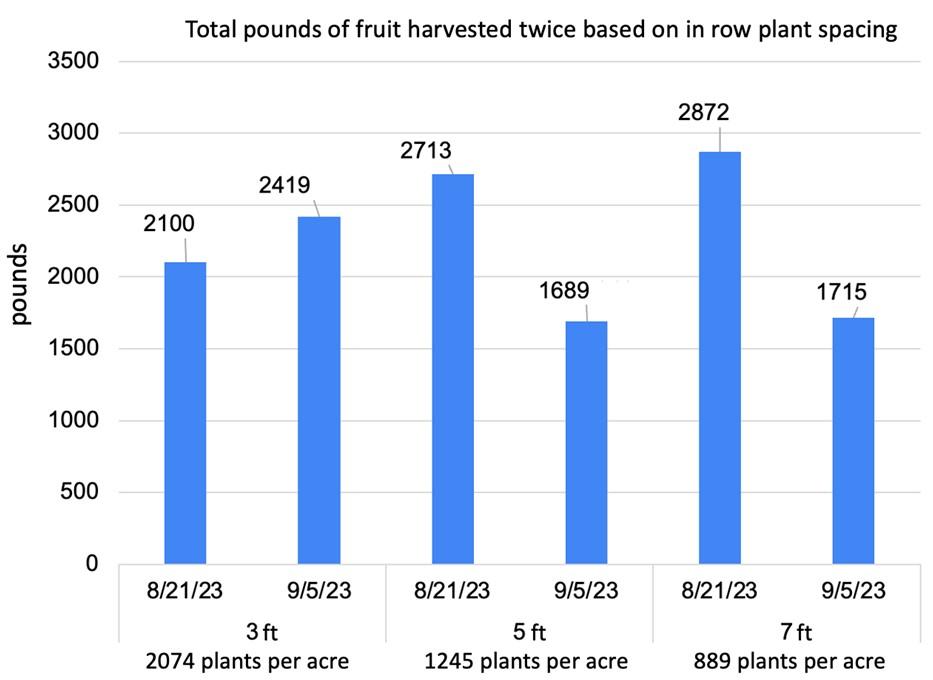 Bar graph showing watermelon yield