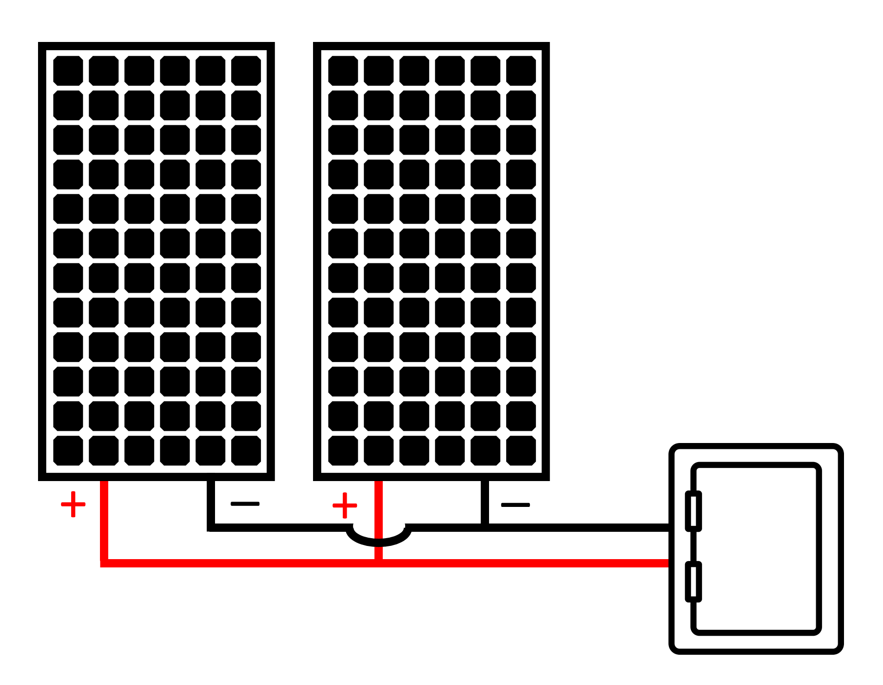 Example of two parallel strings having identical source circits.