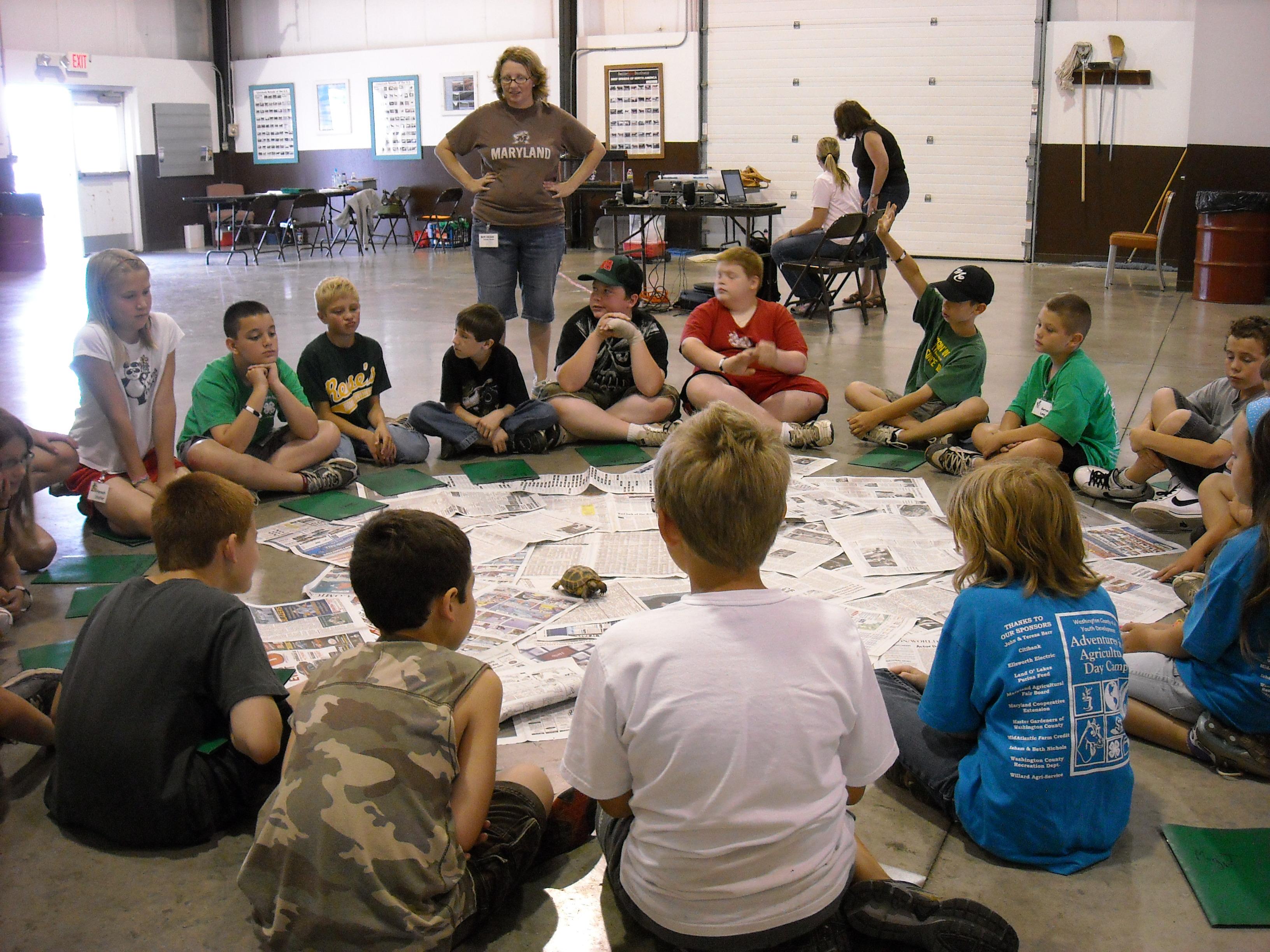 group of kids playing a game