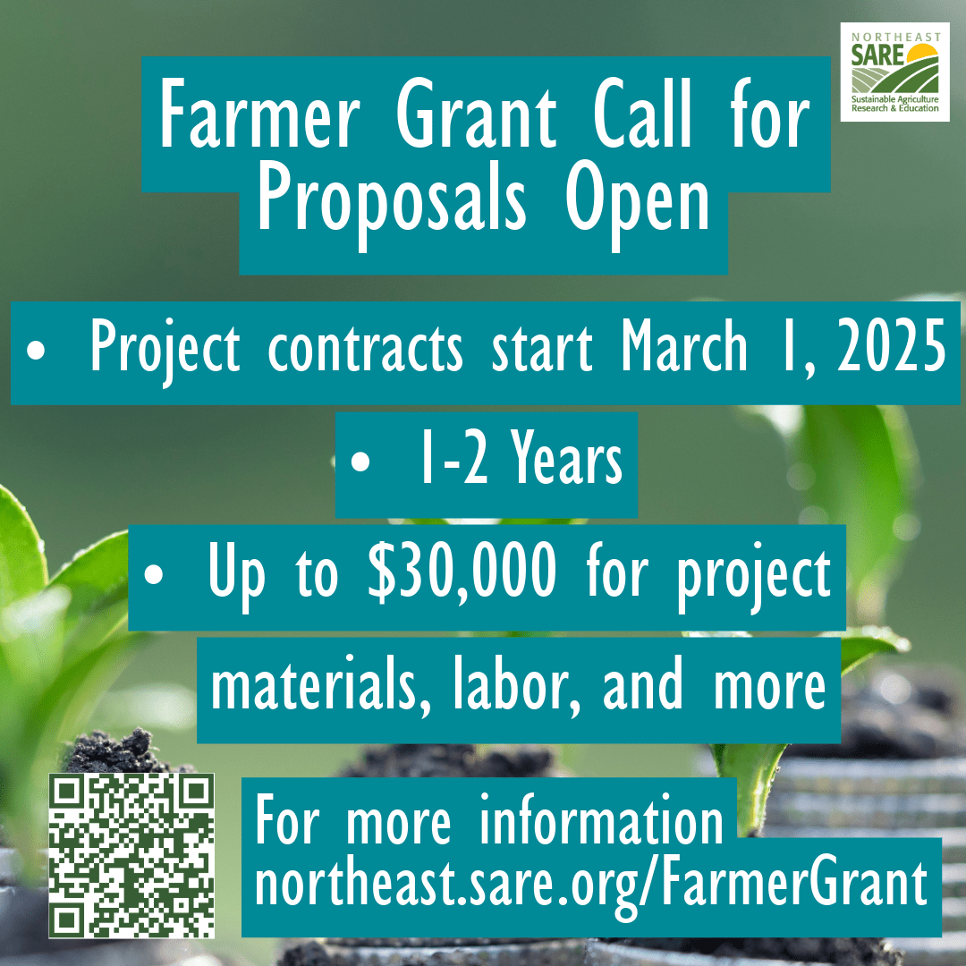 SARE adverstisment - Farmer Grant Call for Proposals Open