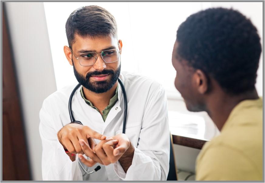 Doctor talking with his patient