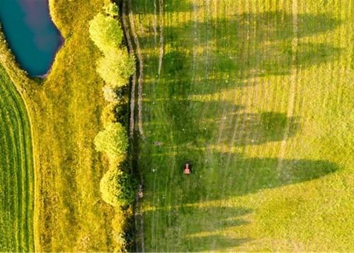 Aerial image of farmland.