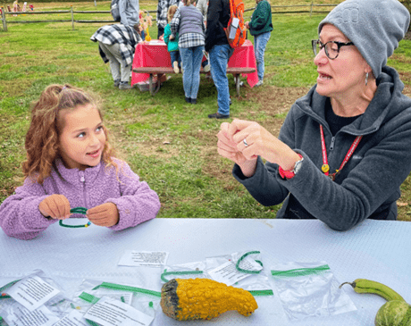 MG and child making nature craft